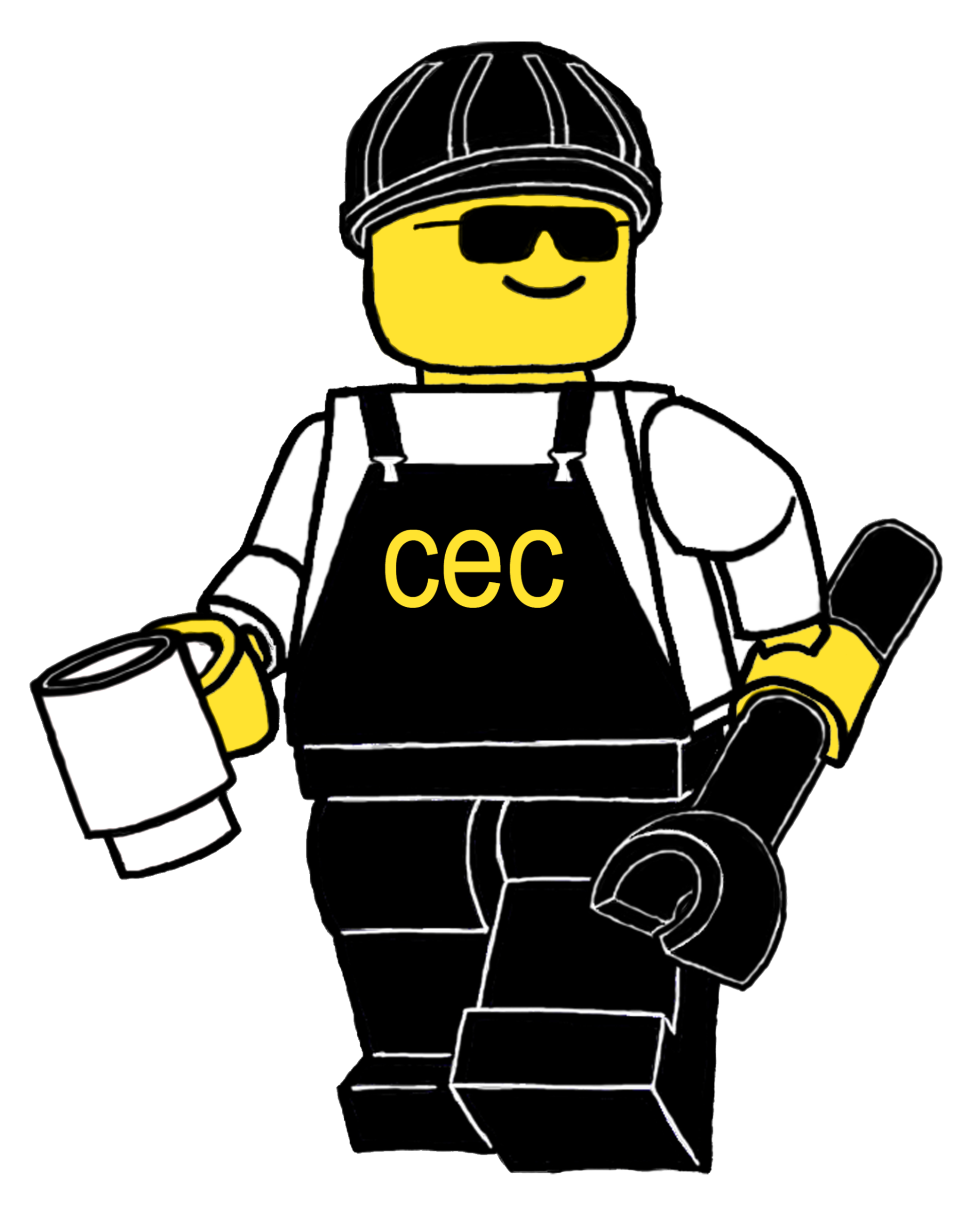 Lego Man Coffee White Outline
